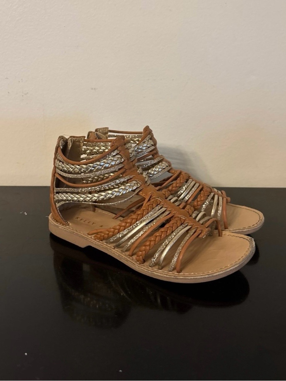 Kelly & Katie Girls Metallic Gladiator Sandals